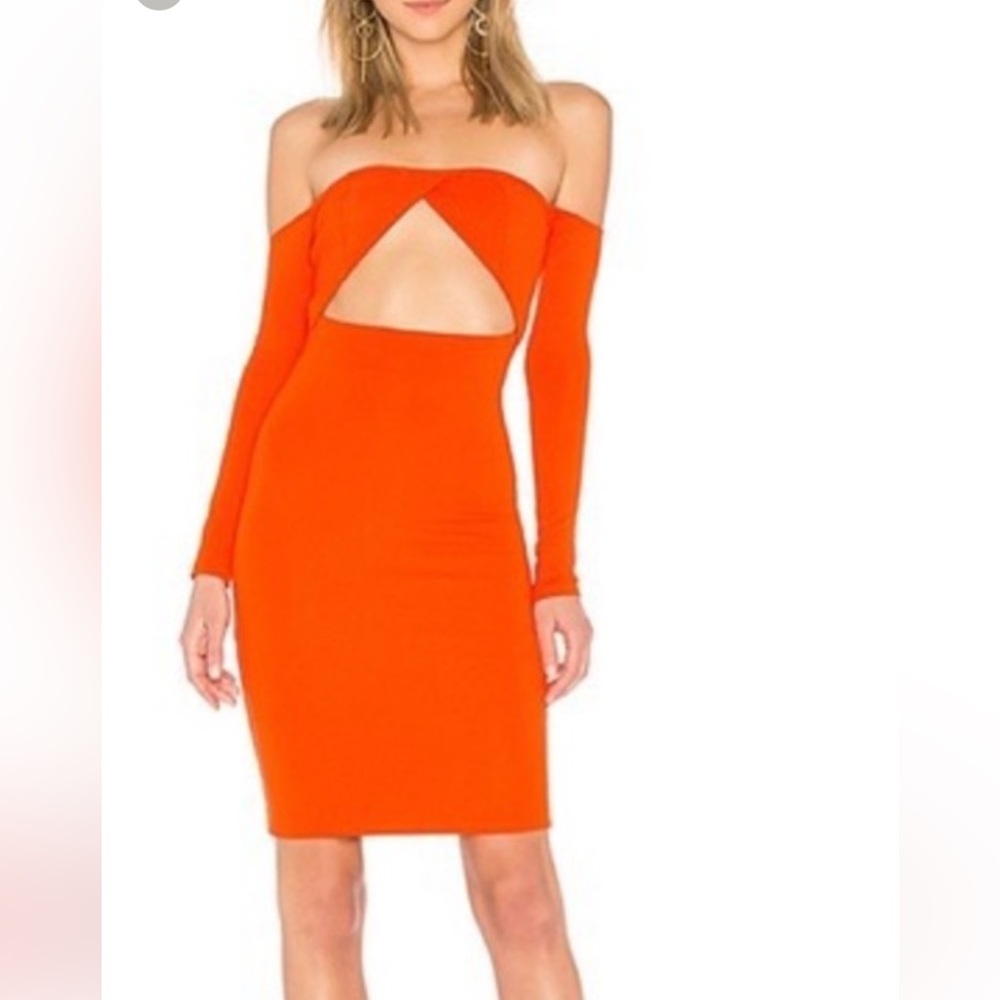 New NBD off the shoulder red cutout  dress